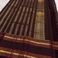 Deep brown KanchiPattu Rettapet pure silk saree