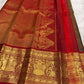 Arakku red border detail with broad antique-gold zari registers on Pure Silk Kanchipuram saree