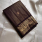 Handwoven brown Kanjivaram Vairaoosi saree with scattered gold zari buttas
