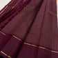 Deep Brown Kanjivaram pure silk Rettapet saree draped view