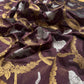 Deep Cocoa Brown Pattu Silk Chanderi saree showing the broad antique-gold woven border.
