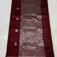 Pallu detail of Deep Burgundy Pure Silk Chanderi Saree