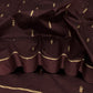 Deep burgundy Chanderi saree with small zari buttas and fine gold border