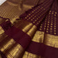 Full decorative view showing the ordered Butta body, ornate Yazhi border and elaborate pallu