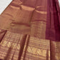 Handwoven Earthy Rose Pure Silk Kanchipuram Butta saree with Annam zari border