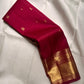 Deep chilli red handwoven pure silk Kanjivaram saree – silk body view