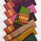 Deep Cocoa Brown Pure Silk Kanjipuram Zari Kattam Saree - full saree view