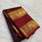 Deep Cocoa Kanchipuram Rettapet saree folded view