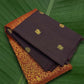 Deep coffee brown Vanasringaram Kanchipuram silk saree – close-up weave detail