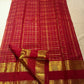 Deep Crimson Handwoven Pure Silk Kancheepuram Zari Kattam Saree with Rich Gold Border