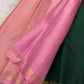 Deep Forest Green handwoven pure silk Kanjivaram Butta saree — included self-colour blouse piece — Idam Living