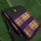 Kanchipuram Silk Saree • Rettapet Weave • Deep Forest Green with Royal Violet Border