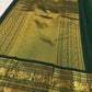 Forest green Kancheepuram saree with gold Zari Kattam