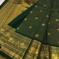 Deep forest green Lightweight Kanchipuram saree with Zari Kattam
