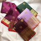 Close view of the exceptionally fine gold zari Kattam woven across the Forest Green silk.