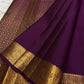 Handwoven pure silk Kancheepuram saree in deep grape purple with Maanga paisley Mayil butta and ornate antique gold zari border Silk Mark certified