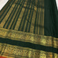 Deep Forest Green Handwoven Pure Silk Kanchipuram Saree with Rettapet Mayil Zari Border and Orange-Red Selvedge