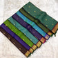 Pure silk Kancheepuram saree with wine maroon border and green selvedge