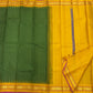 Deep Green Handwoven Pure Silk Kanjivaram Kanchi Kattam Saree with Manjal Pillayar Rekku Border