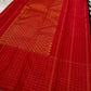 Korvai border detail on a deep indigo Kanjivaram saree