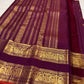 Fuchsia Kanchi Pattu Rettapet saree with narrow warm red selvedge