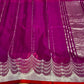 Deep magenta Katan Silk Chanderi saree folded, full view