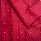 Deep magenta red Pure Silk Kanjivaram Butta saree with copper gold zari border, detail view 3