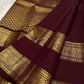 Deep maroon Kanjipuram silk saree folded, full view