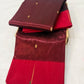 Deep maroon Chanderi saree with small gold zari dots