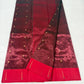 Deep maroon Chanderi Tissue Silk saree with vivid red border