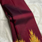 Deep maroon Ettukol Kanjivaram silk saree, draped view