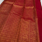 Pallu detail with Gaja-Yali motifs on Deep Maroon Kanjivaram silk saree