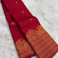 Deep Maroon Kanjivaram pure silk saree folded view