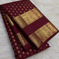 Maroon Kancheepuram Rettapet Butta saree