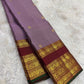 Kanchipattu silk saree in smoky lavender with deep maroon border Varisaipet Korvai weave traditional zari detail