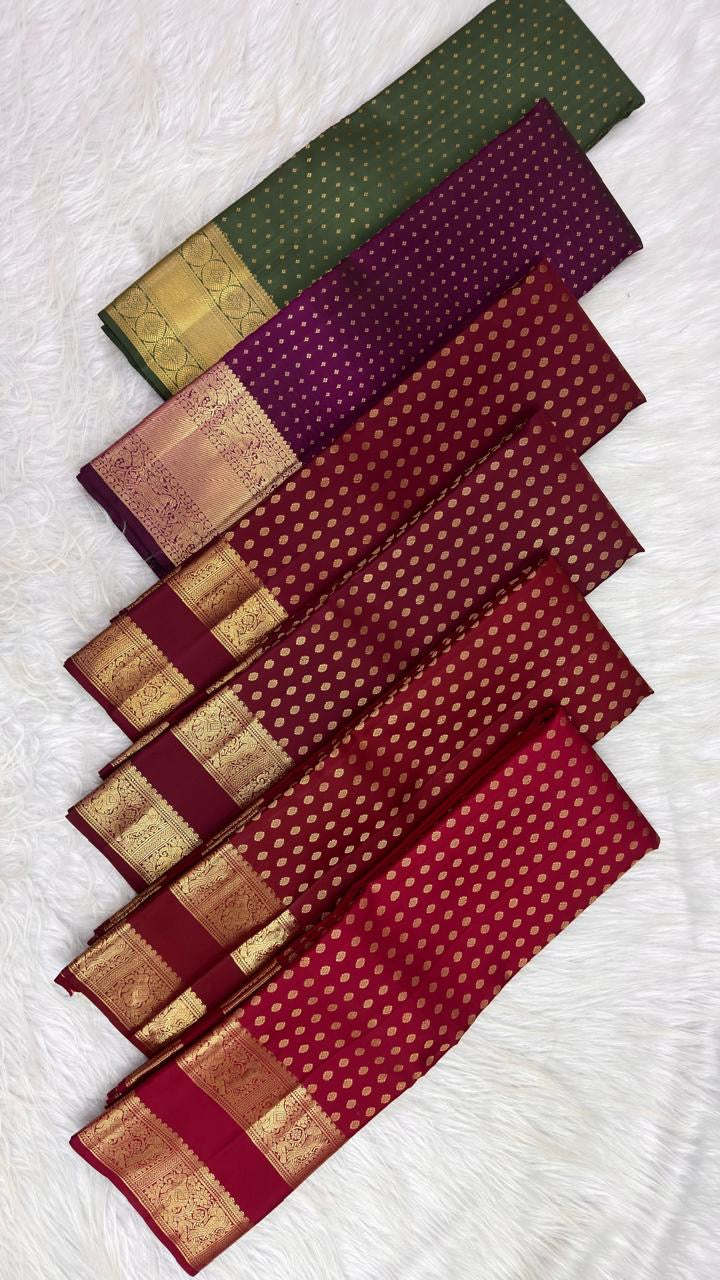 Maroon Kanjipuram Rettapet Pure Silk saree