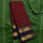 Deep maroon and navy blue handwoven Kanchipuram pure silk saree with seepu reku body and rettapet border — Idam Living