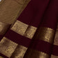 Maroon Kanchipuram saree with gold buttas and Vanasringaram