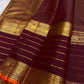 Deep Coffee Brown Handwoven Pure Silk Kancheepuram Saree with Zari Kattam Floral Butta and Vanasringaram Yaanai Border