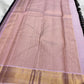 Deep Ink Navy Pure Silk Kanchipuram Zari Kattam saree.
