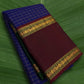 Jewel Blue and Deep Vermillion Handwoven Pure Silk Kanjivaram Saree with Rettapet Border and Zari Kattam