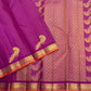 Deep Violet Handwoven Pure Silk Kanjivaram Vairaoosi Saree with Peacock Motif