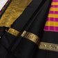 magenta ponvandu gold checks  silk saree vh-kv draped view