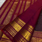 Deep Plum Purple Pure Silk Kanjivaram Zari Kattam Saree - body detail