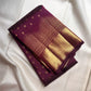Deep Plum Purple Kanjivaram silk saree with grand diamond lattice zari pallu