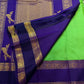 Deep Royal Purple floral zari border on Pure Silk Kanchipuram Rettapet saree