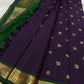 Handwoven purple Kanjivaram saree with 3 gram pure gold zari buttas