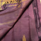Deep Aubergine Purple-Brown Pure Silk Kanchi Pattu Ettukol Saree - front view
