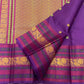 Double warp body weave on deep purple handwoven Kanchipuram pure silk saree with pattupet border — Idam Living