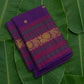 Deep purple handwoven Kanjeevaram pure silk saree with kamalam butta and multi-colour pattupet border — Idam Living